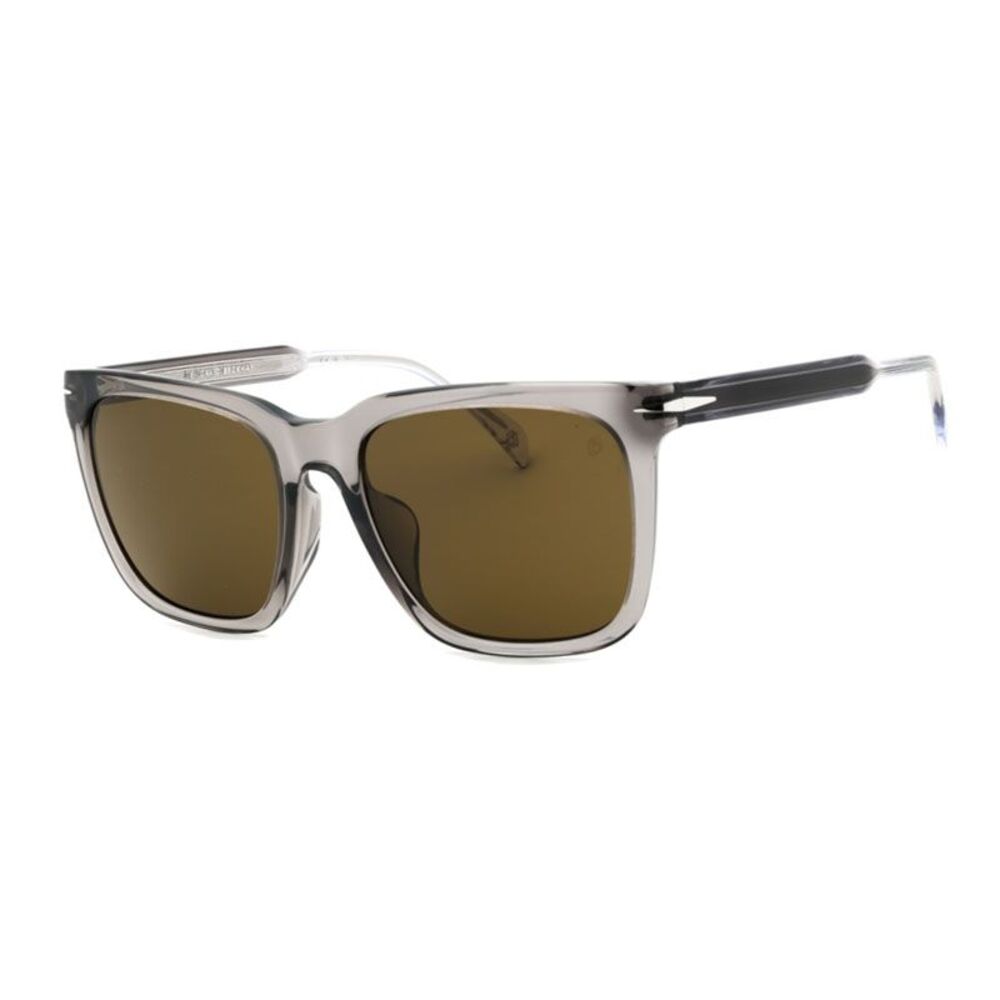 David Beckham Sunglasses Square Full Rim, Grey Frame and Brown Lens